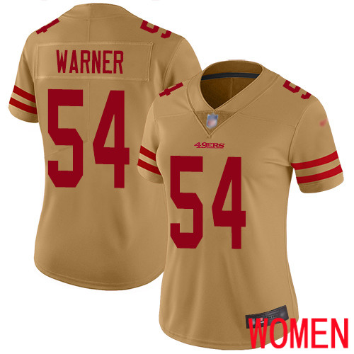 San Francisco 49ers Limited Gold Women #54 Fred Warner Jersey NFL #54 Inverted Legend->youth nfl jersey->Youth Jersey